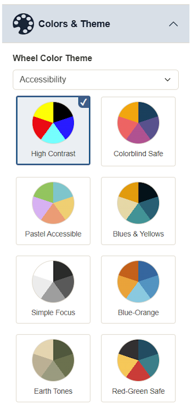 High contrast theme card.