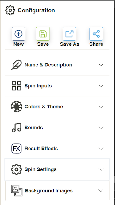 Toolbar with save and share buttons.